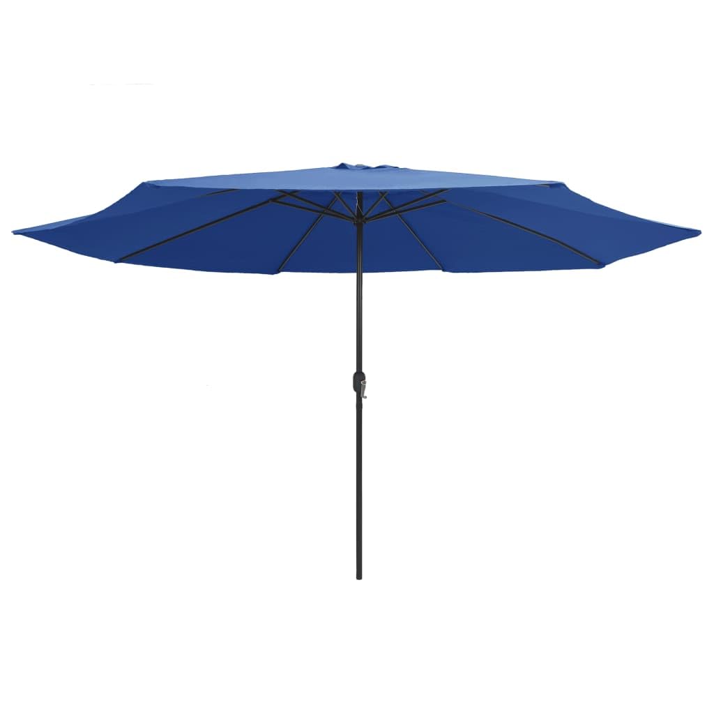 Parasol przeciwsłoneczny z metalowym masztem cm, piaskowobiały, odporna na promieniowanie UV tkanina poliestrowa, duży parasol ogrodowy na taras, mechanizm korbowy, idealna ochrona przed