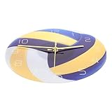 HEMOTON Orologio da Parete Acrilico Silenzioso Design a Pallavolo, Numeri Arabi Grandi, Orologio da Parete Piedistallo per Soggiorno, Camera da Letto e Ufficio Decorativo