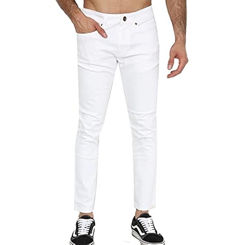 imporio 11® Mens Branded Stretch Slim Fit Flex Denim Jeans Pant Stretchable Trouser Denim Jeans Waist 30 to 38 (White, 32) Cover