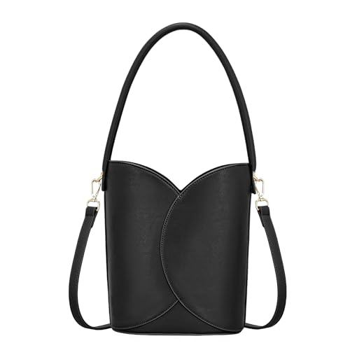 Bucket Bag for Women Vegan Leather Handbags with Removable Strap Small Shoulder Purse Crossbody Totes Bags