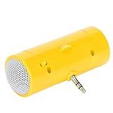 Plyisty 3,5-mm-Klinken-Minilautsprecher, Tragbarer -Stereo-Plug-In-Lautsprecher, Kompatibel mit 3,5-mm-Audiosteckern für Geräte, Smartphones, Tablets, Laptops, MP3, MP4 Usw.(Gelb)