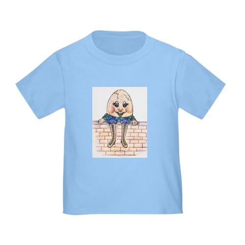 CafePress Toddler T Shirt W/Humpty Dumpty Toddler Graphic Tee, 100% Cotton Baby Blue