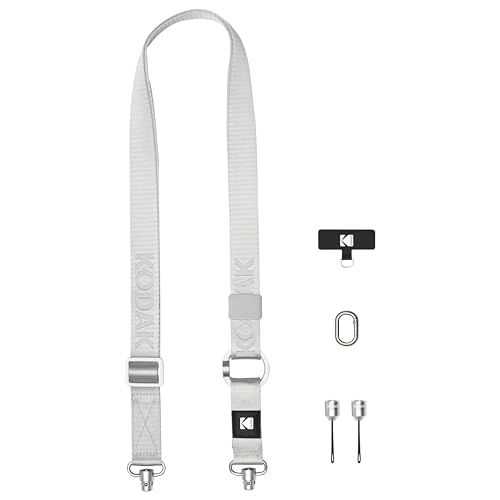 KODAK Multi-Purpose Camera Strap Mehrzweck-Kameragurt (Silber) -Schnellverschluß, Einstellbar,Leichte,Langlebige Metall Drehgelenke,Nacken-Schultergurt für Spiegelreflexkamera,Kompaktkamera,Smartphone KODAK Multi-Purpose Camera Strap Mehrzweck-Kameragurt (Silber) -Schnellverschluß, Einstellbar,Leichte,Langlebige Metall Drehgelenke,Nacken-Schultergurt für Spiegelreflexkamera,Kompaktkamera,Smartphone