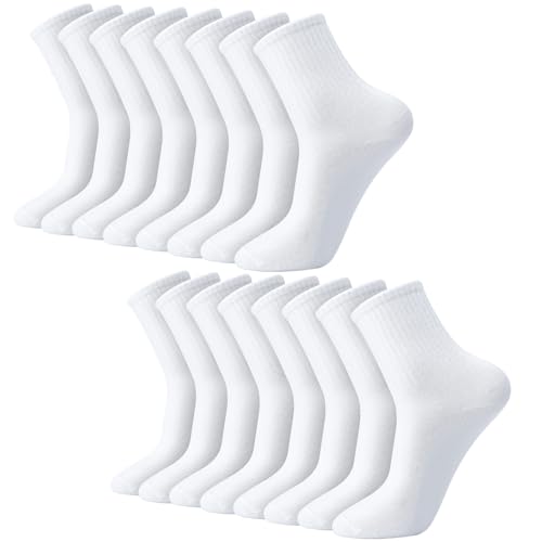 Zuimei - Zuimei 8 Pairs Women White Ankle Socks,Breathable Athletic Crew Socks for Gym Sports Running Cycling for Teen Girl Lady,Size 4.5-7.5 - -12%
