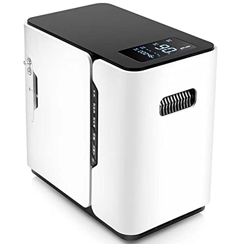 MTYQE Concentrador de oxígeno portátil, concentrador de oxígeno de Pantalla táctil Completa 1-7L / min Máquina de oxígeno Ajustable con función de aniones para Uso en Viajes en casa