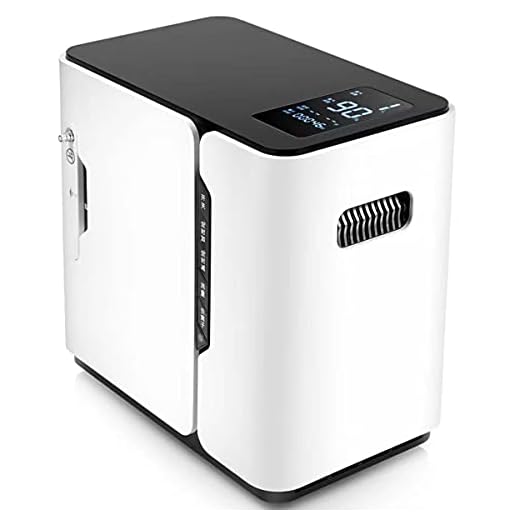 MTYQE Concentrador de oxígeno portátil, concentrador de oxígeno de Pantalla táctil Completa 1-7L / min Máquina de oxígeno Ajustable con función de aniones para Uso en Viajes en casa
