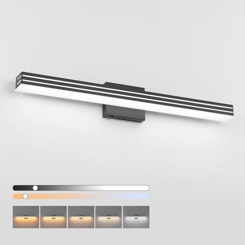 Ralbay Modern Black Bathroom Light Fixtures 5 Color Temperature Dimmable 31.5inch 30W Acrylic LED Black Bathroom Vanity Lighting Fixtures Over Mirror by Ralbay - Used condition - Image 9
