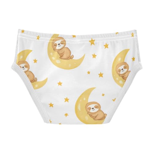 Wusikd Cute Sloths Boys' Underwear Cotton Sleeping Moon Yellow Boys Briefs Soft Toddler Underwear 2T2