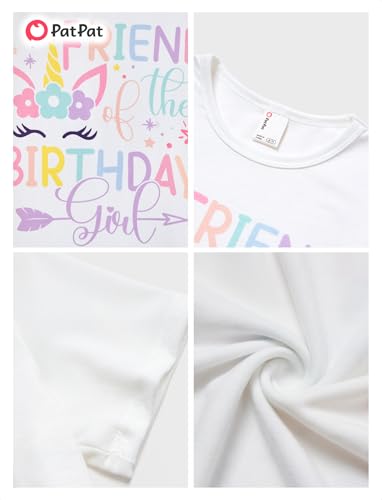 Image of PATPAT Girls Crewneck Short Sleeve Graphic Tees Animal Print Shirts Cute Summer Outfits 5-12 Years