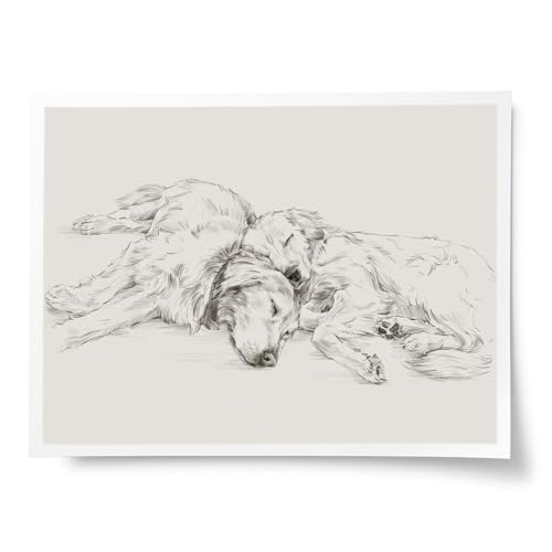 Golden Retriever Sketch Wall Art 12x16 Unframed