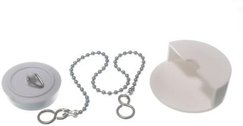 DIRECT HARDWARE 100 X Basin Plugs White 38Mm 1 1/2 Inch with 100 300Mm Chain & 100 Plug Tidy