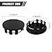 YYTQP 4 PCS Wheel Center Caps, 2.12 Inch Outer Diameter 1.96 Inch Inner Diameter Snap-in ABS Plastic Wheel Center Hub Cap Cover, Car Rim Hub Caps Universal for Cars Tire Accessories (Black)