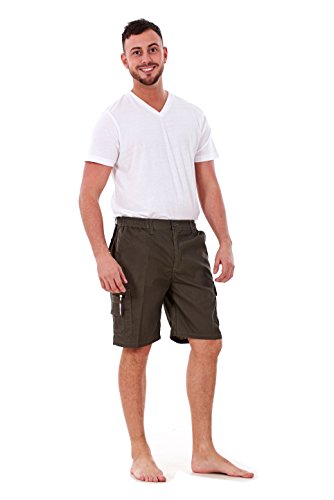 Men’s Shorts Cargo Combat Fly Zip Sports Elasticated Summer Surf Board M to 3XL (Medium, Grey)