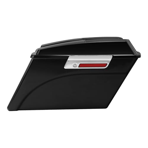 Alforjas duras con tapas para altavoces 6x9 y soportes de conversión cromados para Harley Davidson Softail 1984-2017 modelos FLST, FLSTC, FLSTF, FLSTN, FLSTS Negro brillo miniatura 3