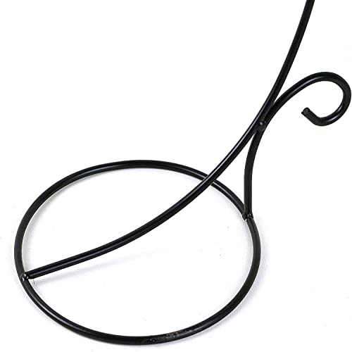Black Standing Lantern Hooks Air Plant Flower Pot Stand Holder / Hook Set Of 2 For Home Garden Wind Chime Stand, Wedding Decorations(Large) #TOP4