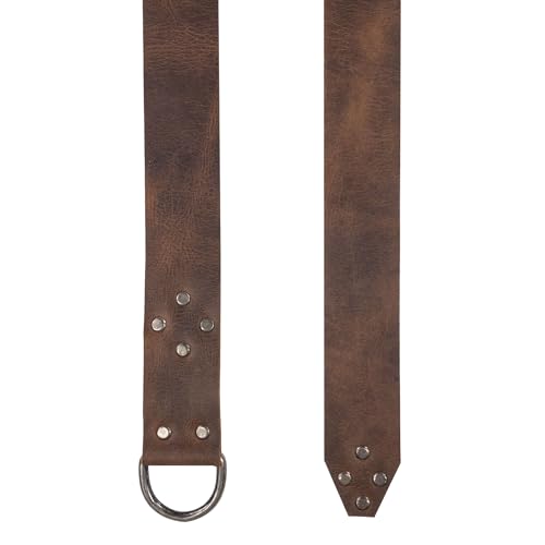 Viking Belt for Men, Renaissance Knight Belt, Half Ring Closure, Full Grain Leather, Handmade Accessories, Bourbon Brown4