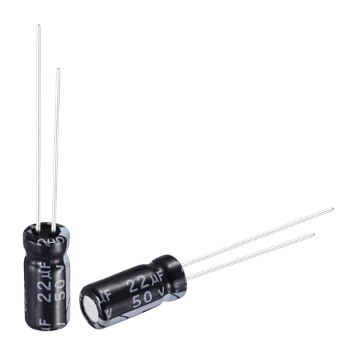sourcing map 22uF 50V 5x11mm Electrolytic Capacitor, Radial Leads Aluminum Capacitors for TVs, LCD Monitor, VCD, 50Pcs