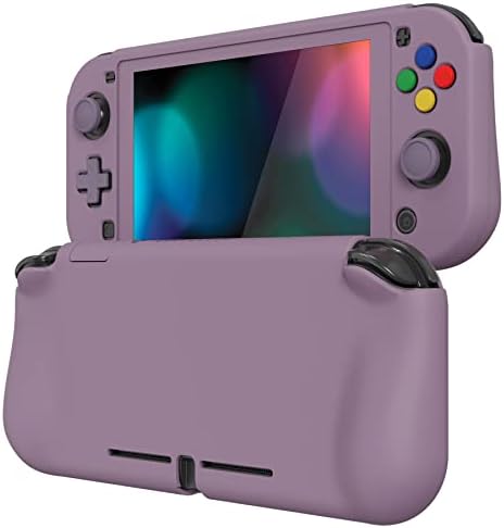PlayVital for Switch Lite Case ZealProtect w/Screen Protector & Thumb Grips & Button Caps, Ergonomic Grip Cover Hard Shell for Nintendo Switch Lite Accessories - Dark Grayish Violet