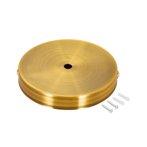 Image of uxcell Retro Light Canopy Kit Wall Sconce Lamp Plate Fixture 120mm 4.7Inch Gold Bronze