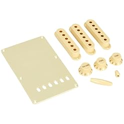 Fender Set d’accessoires pour Stratocaster – Vieilli Blanc, 0991368000 - Les Beatles, Paul McCartney, John Lennon, RIngo Starr, George Harrison