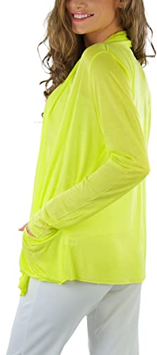 Image of ToBeInStyle Womens Open Front Long Sleeve Lightweight Asymmetrical Draped Cardigan with Side Pockets