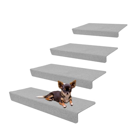 WEIMALL 階段滑り止めマット 階段マット 滑り止め 50×17cm 15枚入り 薄さ3mm ズレない 折り曲げ付き キズ防止 転倒防止 防音 自由カット 洗濯可能 ペットの安全対策 キッズ 赤ちゃん 高齢者 足元寒さ対策 グレー FCFB50GY