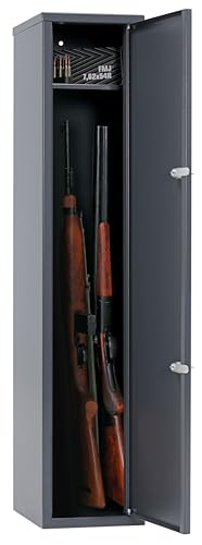 Buffalo 1015 Gun Rifle Shotgun Metal Small Security Cabinet Safe Storage with Separate Pistol/Ammo...