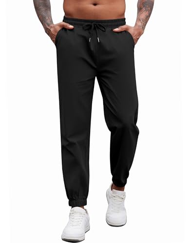 COOFANDY Men's Casual Joggers Pants Cotton Elastic Waist Drawstring Chino Pants Hiking Outdoor Track Sweatpants