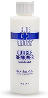 Blue Cross Professional Nail Care, Hydrating, Moisturizing, Strengthening Cuticle Remover Liquid with Lanolin for Brittle Nails, Hang Nails + Dry Cuticles, Made in USA, 6 ounce