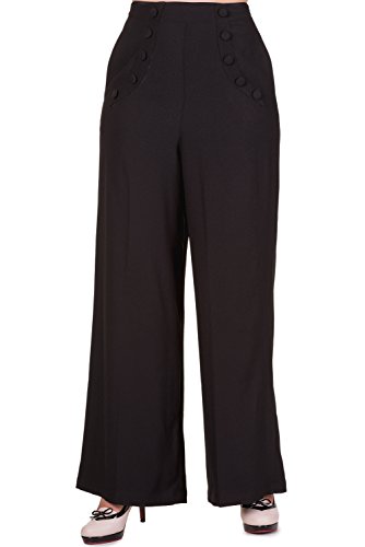 Banned Black High Waisted 50s 70s Flared Trousers