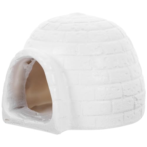 Image of Igloo Aquarium Decor Resin Igloo Figurine Fish Tank Hideout for Fish and Shrimp Winter Aquarium Ornament Arctic Landscape Decor 3.81 X 3.34 X 2.83 in