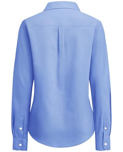 Image of siliteelon Button Down Shirts for Women Oxford Shirt Long Sleeve Classic Wrinkle Free Business Dress Shirts Work Office