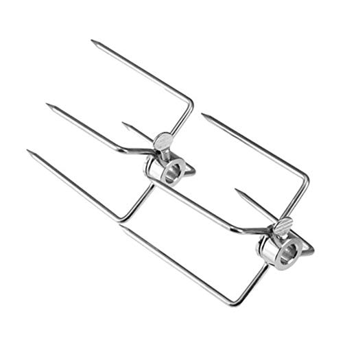 Kalaokei Barbecue Tools 2Pcs 4 Prongs Stainless Steel Outdoor Barbecue Rotisserie Meat Forks BBQ Tool