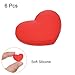 PATIKIL Tennis Vibration Dampener, 6 Pack Heart-Shaped Silicone Shock Absorber Racket String Damping for Tennis Racquet, Red