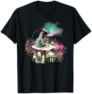 Alice Wonderland Caterpillar Vape Smoking Hookah Pipe Flower T-Shirt