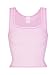 Danysu Women Cotton Rib Tank Top with Built in Bra Square Neck Crop Tank Fitted Basic Tops Blossom Pink XS