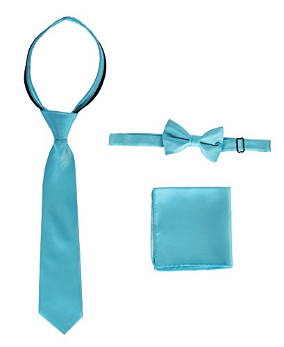 Image of Gioberti Boy's Long Sleeve Dress Shirt + Solid Tie, Bow Tie, and Hanky