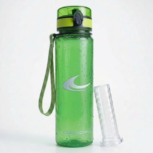 Daikoku Botella de Agua Deportiva Sin BPA | Water Bottle | Botella Gimnasio Senderismo Yoga Running | Con Infusor de Frutas | 1l | Verde