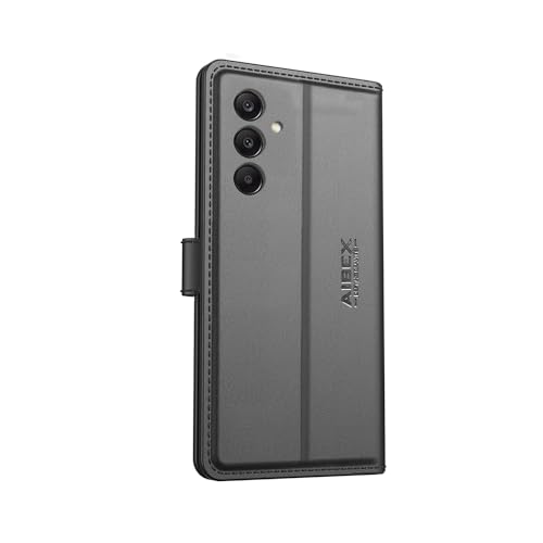 Image of AIBEX for Samsung A16 5G / Samsung F16 5G / Samsung M16 5G Flip Cover Leather Finish with Magnatic Closure | Inside TPU with Card Pockets | Wallet Stand | Complete Protection Flip Case -Black