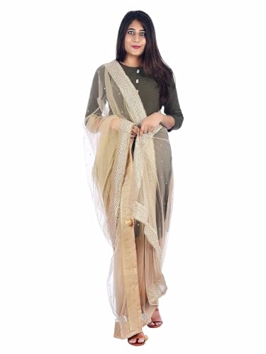 Women's Net Zari Border Dupatta