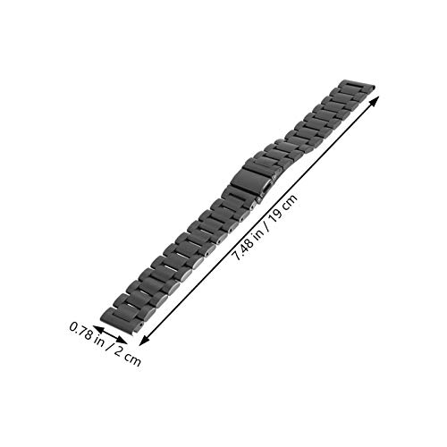 VILLCASE Preto Compatível para Galaxy Relógio 3 Faixa De Relógio de Metal Relógio Pulseira de Tiras