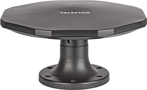 TELESTAR Antenna 15 LTE – Antena Activa DVB-T2 para Exterior (Outdoor y Camping, DVB-T2/UKW/DAB+, 20 dB de Ganancia) – Negro