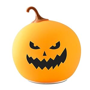Halloween-Pompoenverlichting, Schattige Siliconen Pompoen Nachtlampje, 7 Kleur Veranderende Led Touch Control…
