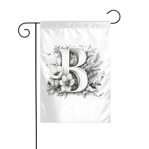 Wzywhj Bandera artística de jardín con letra B para decoración de jardín, de doble cara, para patio, 30,5 x 45,7 cm