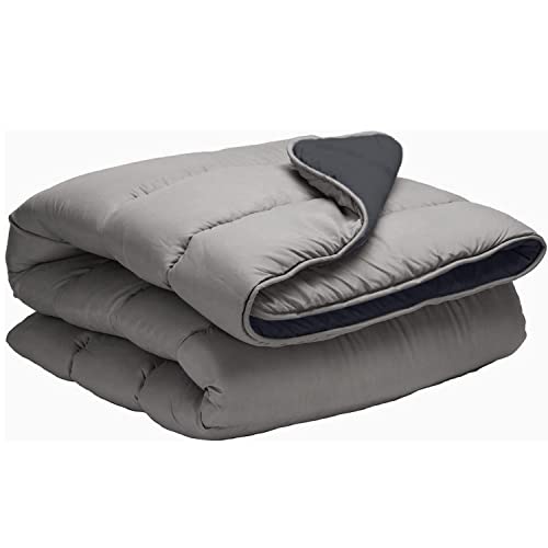 various Colcha Multiuso Bicolor, Fibra 120 gr Colcha Verano Reversible Transpirable Rellno Fibra Hueca siliconada válido para Cama de 200 cm, Tamaño 300 x 270 cm Color Gris y Gris Piedra