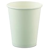 SOLO Uncoated Paper Cups, Hot Drink, 8 Oz, White, 1,000/carton