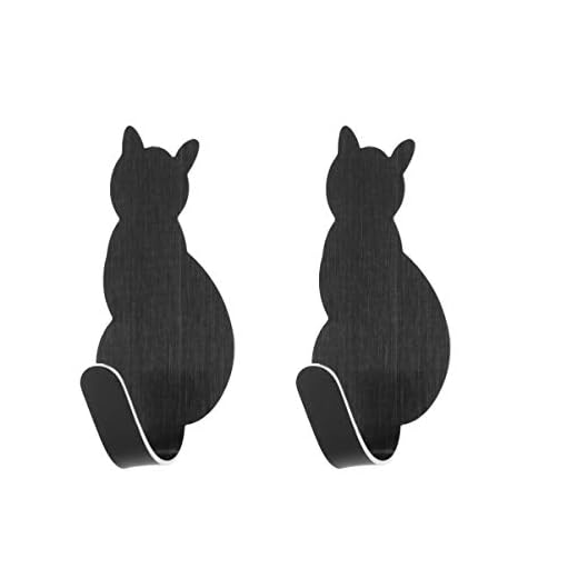 Zerodeko 8 Ganchos para Abrigos Ganchos Adhesivos de Gato Ganchos de Pared Decorativos de Acero Inoxidable Colgador de Toallas sin Uñas para Llaves Bolsas de Toallas Taza Sombrero