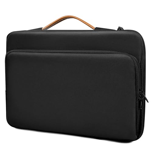 NIMOSA Maletín Portátil 15,6 Pulgadas con Protección Total Air Cushion Funda Impermeable Bolsa para notebook, Ideal para Profesionales y Viaje, Compatible con MacBook - Negro