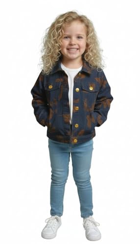 Image of A.T.U.N. (ALL THINGS UBER NICE) Trendy Girls Denim Jacket | Casual Outerwear with Full Button Front, Smart Collar & Pockets | Stylish Casual Kids Jacket for Everyday, Travel, Party & Daily Style