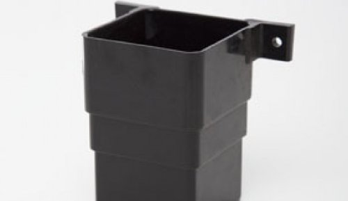 POLYPIPE RS234 Black Pipe Connector and Bracket Flush for 65mm Square downpipe